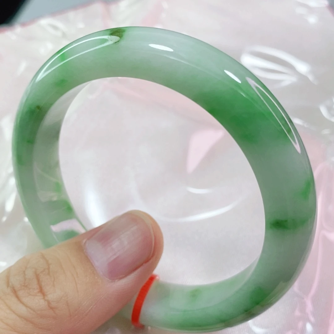 翡翠手镯未镶嵌5253圈口捡漏完整