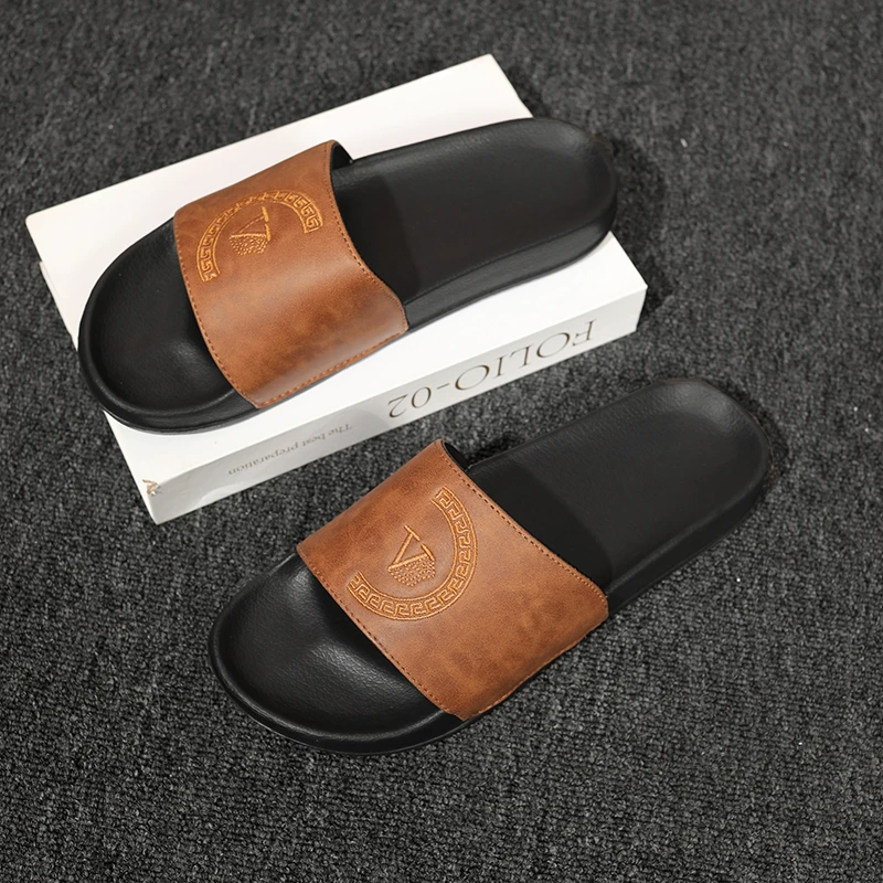 拖鞋男款2025爆款高档刺绣男士一字拖夏季外穿踩屎感厚底鞋凉拖鞋