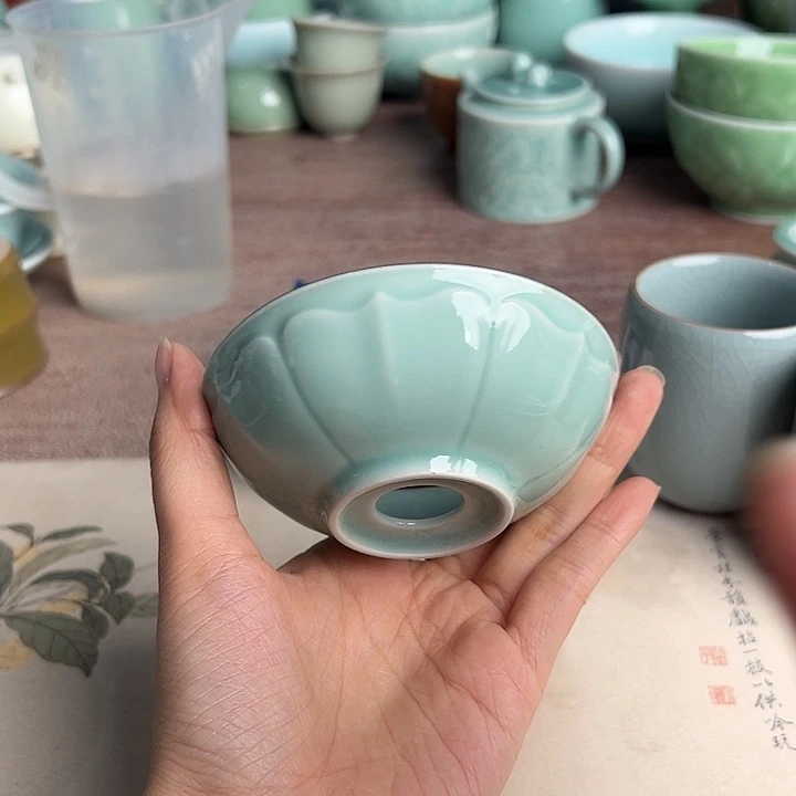 龙泉云间青瓷小米茶器