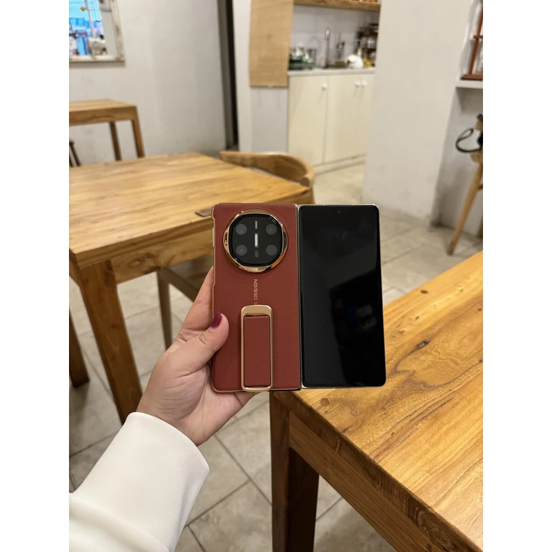 适用于华为MateXT/Matex6/Matex5纯皮腕带旋转支架折叠手机壳