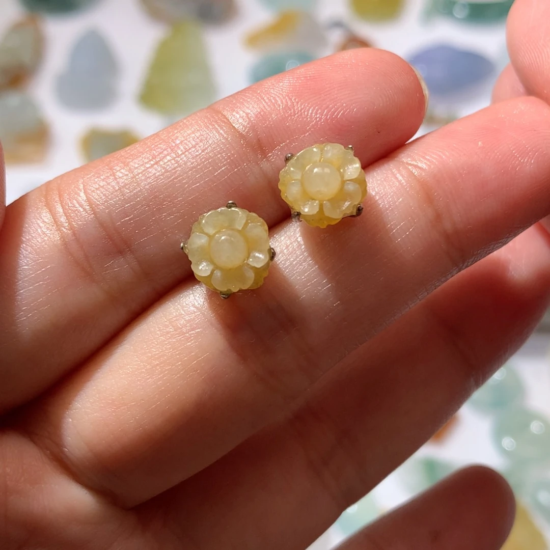 未镶嵌定制翡翠耳饰