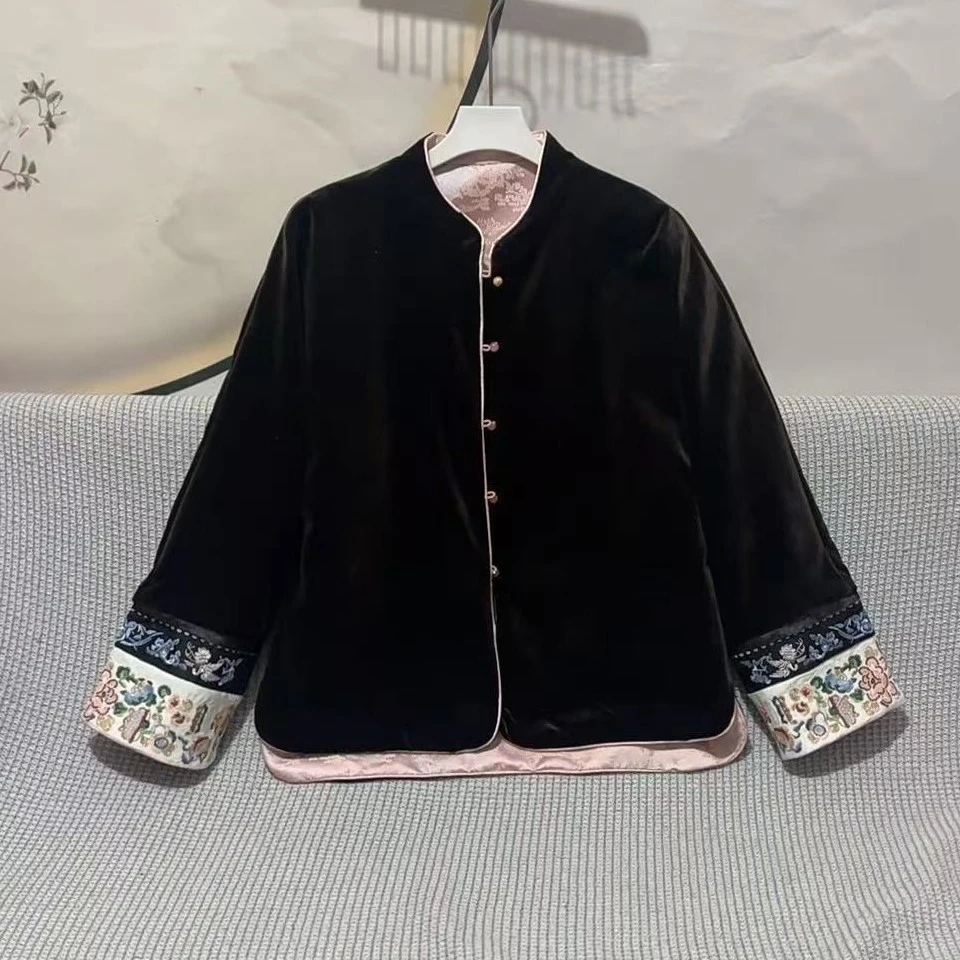 高端开衫外套气质复古中国风立领设计师绣花春秋