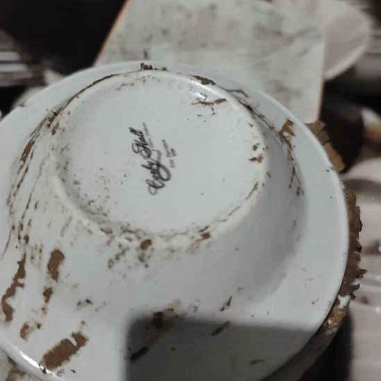 瓷发六个草帽碟子，口径13