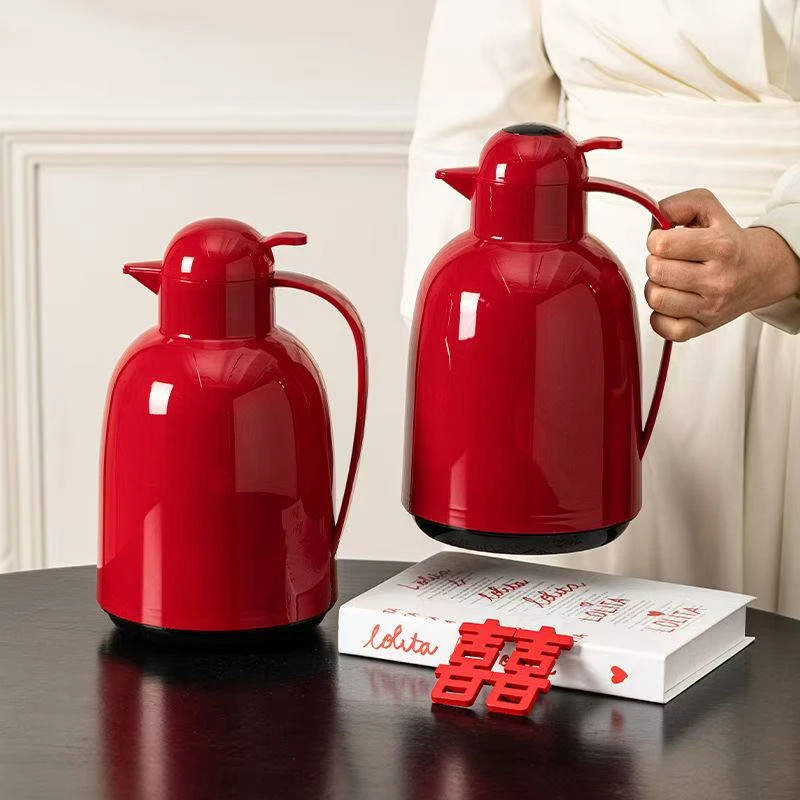 保温壶红色家用热水壶保温瓶暖水瓶水壶