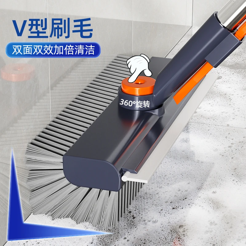 多功能长柄地板家用可旋转硬毛地缝卫生间浴室厕所卫生间刷子