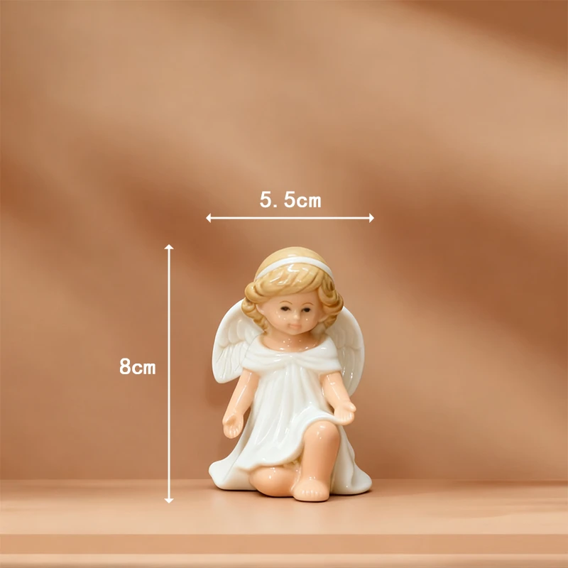白衣天使小孩儿陶瓷桌面床头艺术摆件微瑕