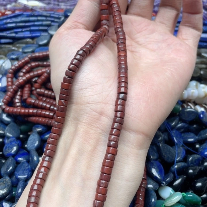 玛瑙/玉髓合金珠宝半成品一条6mm红伊丁剁珠