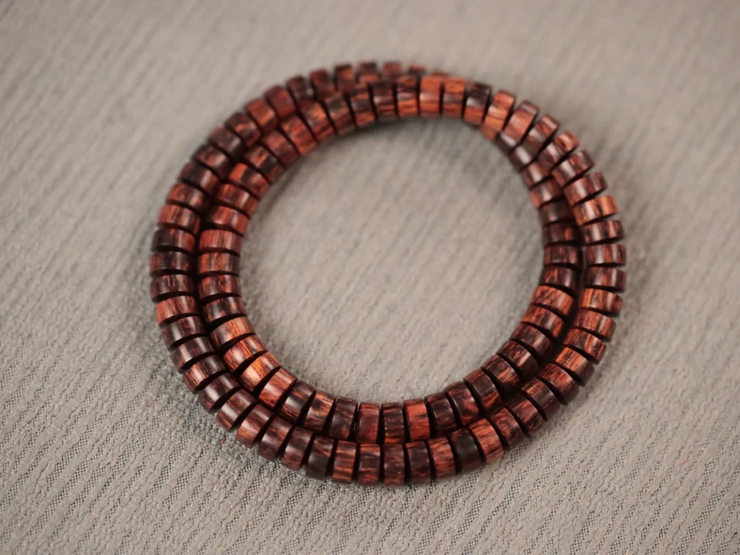 降真香 红降4x8mm隔片珠素圈【锁骨链】