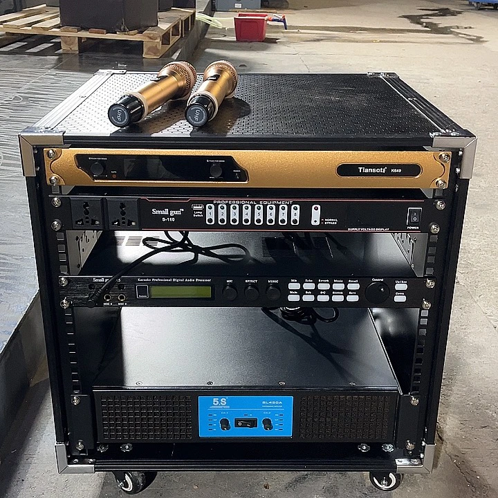 9新  不包邮整个机柜 5S功放+X5效果器+电源时序器+天梭话筒