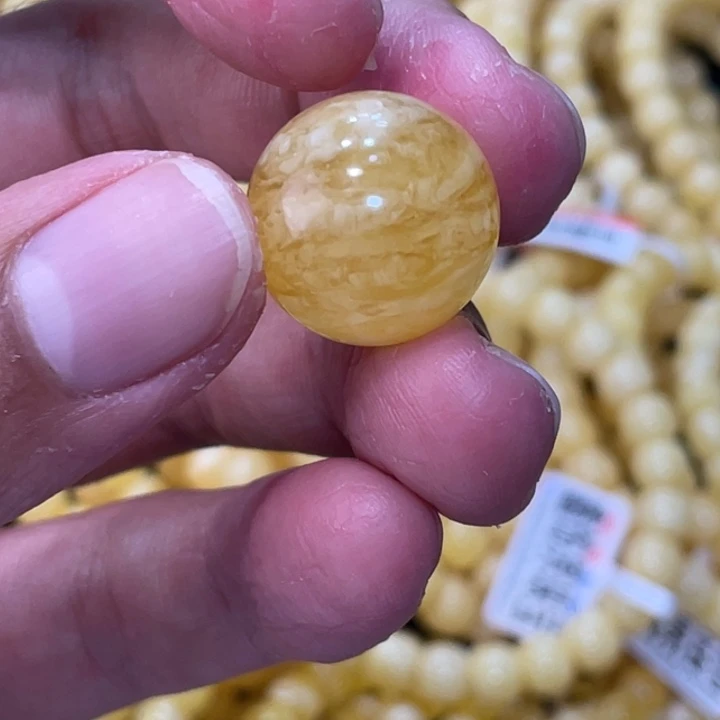 琥珀手链未镶嵌虎皮单颗