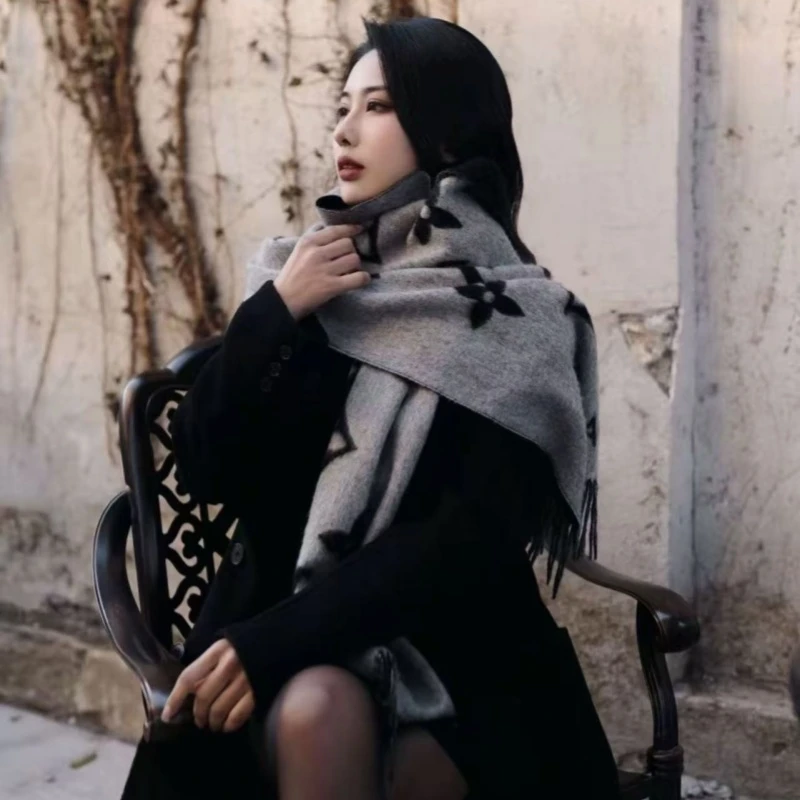 经典时尚气质双面羊绒流苏款8