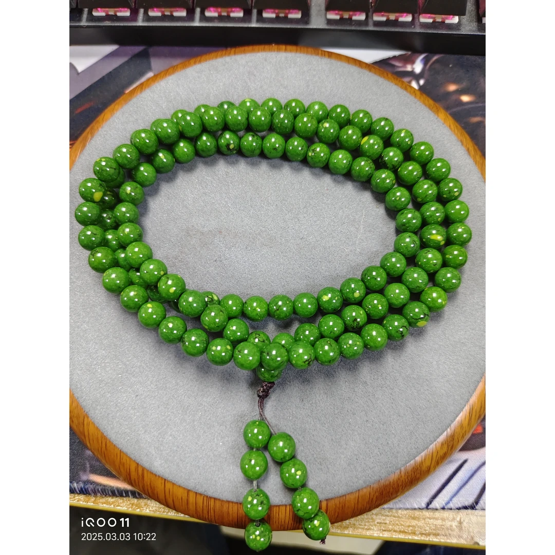 A310号精品绿色卡8mm108项链