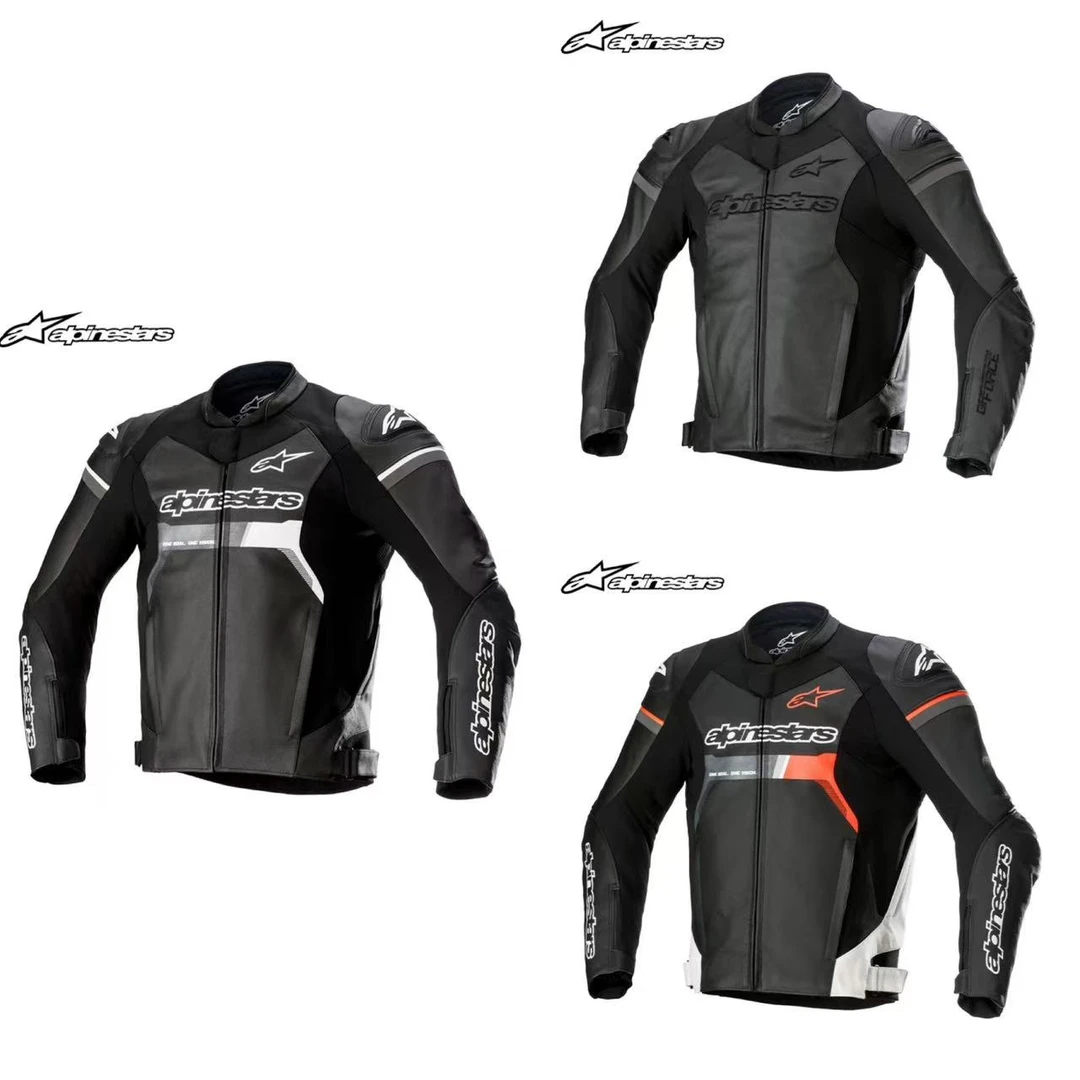 alpinestars皮衣牛皮骑行服机车冬季防风摩托骑行皮衣男GP FORCE