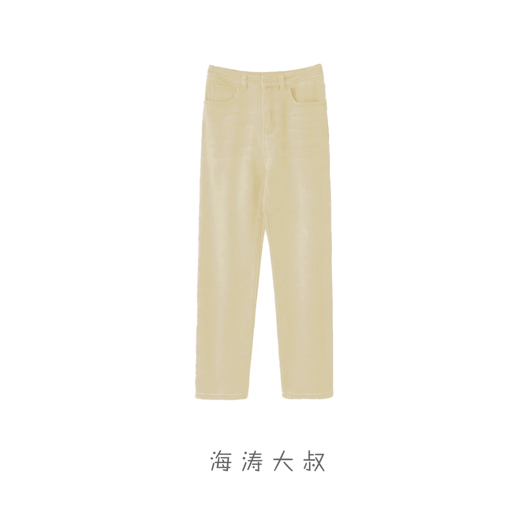 【海涛大叔】同款高订修身明线口袋直筒牛仔裤 GJ707