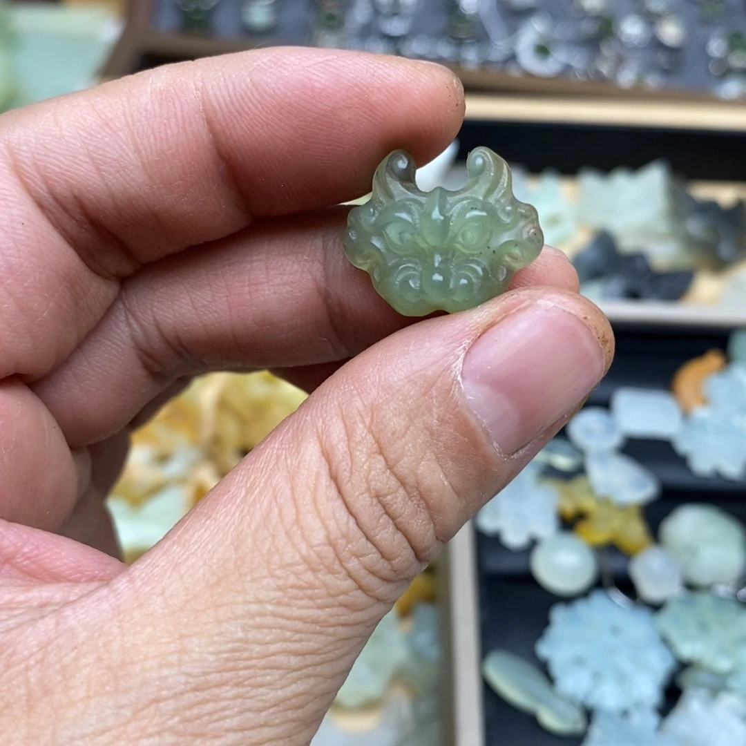 岫玉纯天然岫玉挂件戒指未镶嵌