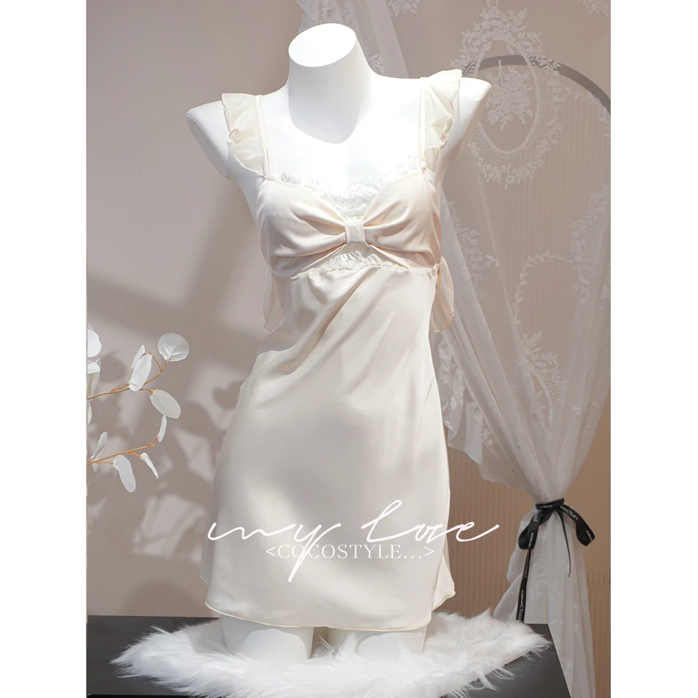 【蝴蝶梦露】蕾丝吊带睡裙冰丝薄款纯欲风甜美轻奢露背夏季睡衣女士