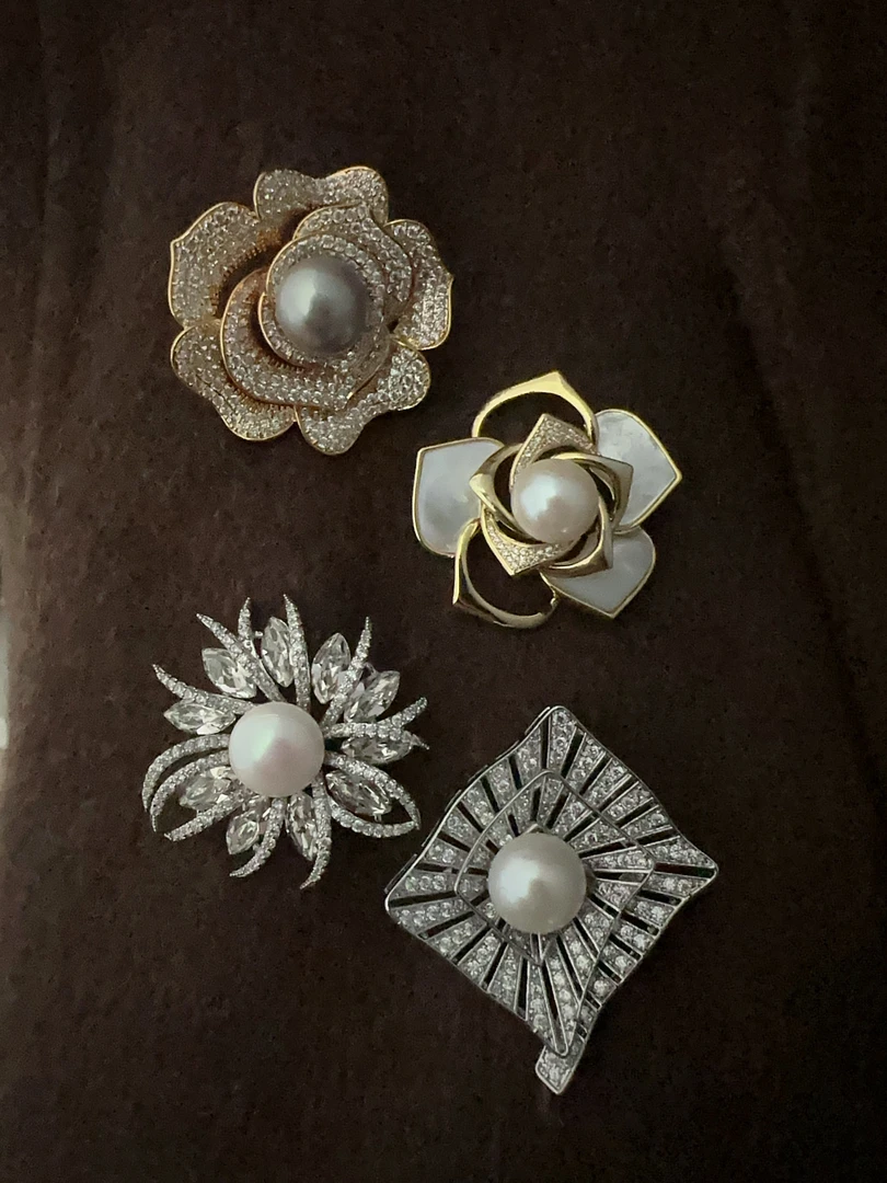 12mm天然珍珠胸针