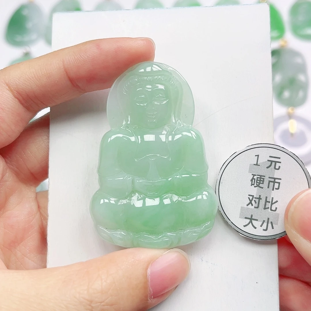 翡翠挂件未镶嵌四会天然翡翠A货