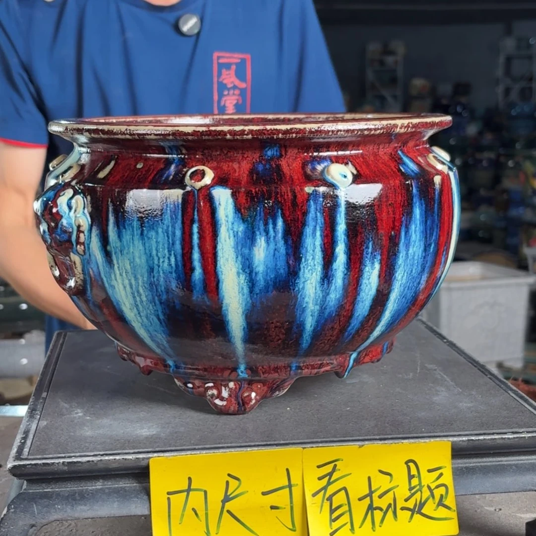 一风堂石湾花盆 内21*14打磨痕迹