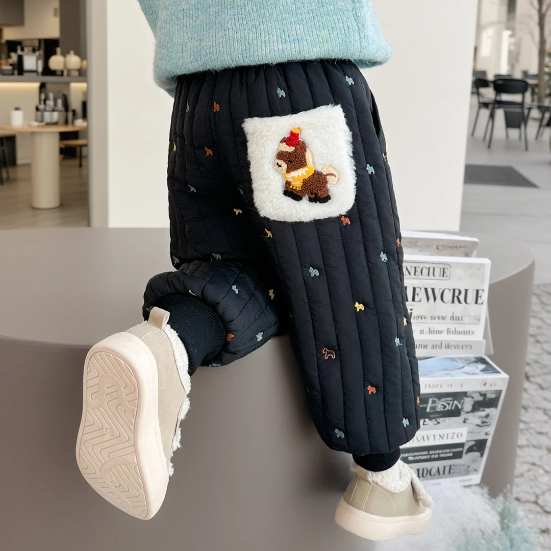 女童加绒棉裤儿童时髦洋气加厚休闲裤小女孩宝宝秋冬装2025新款潮