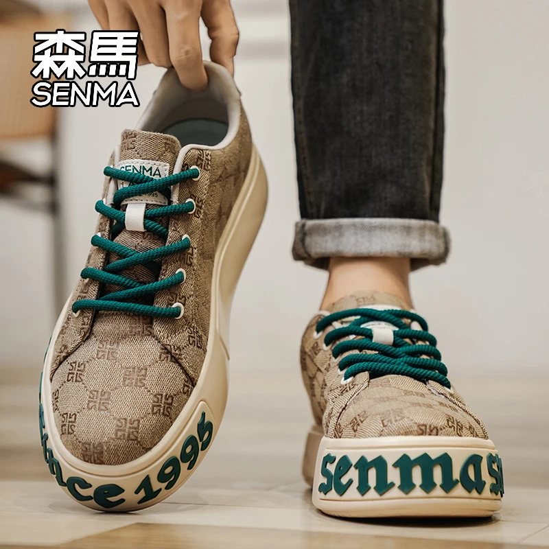 森马帆布男鞋2025新款秋冬小众透气休闲潮鞋厚底增高百搭运动板鞋