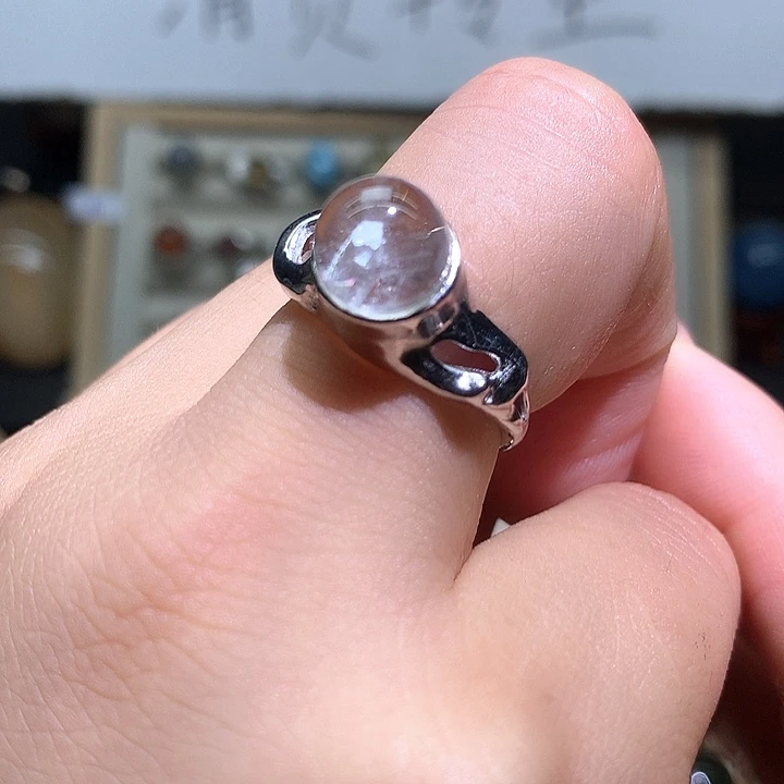 C***˄水晶戒指银S925镶嵌