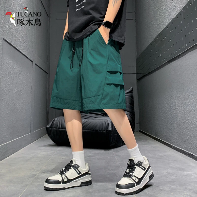 啄木鸟夏季运动短裤男士宽松潮流新款青少年休闲外穿透气冰丝凉感