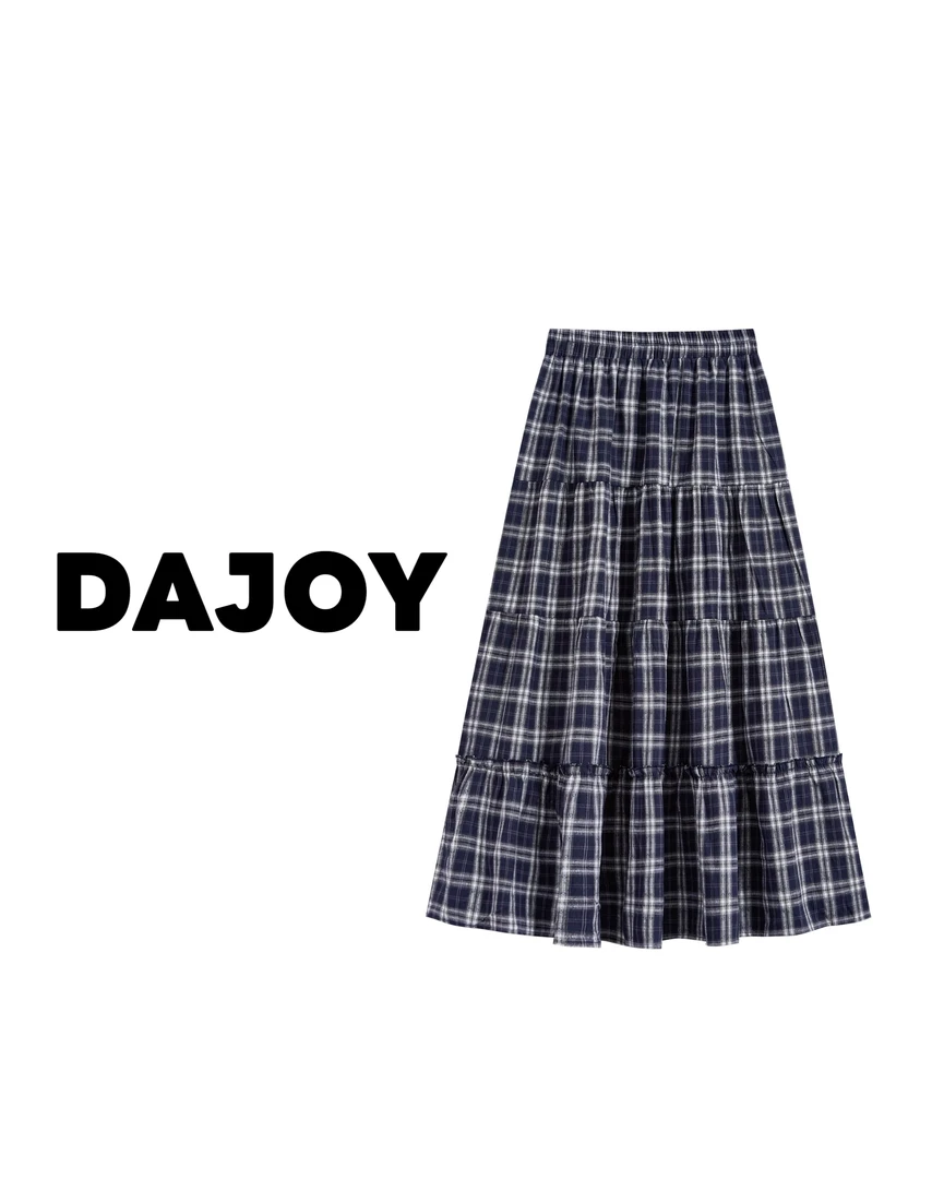 【DAJOY 】新款中高腰弯刀堆堆深色工装大口袋带丝巾牛仔裤