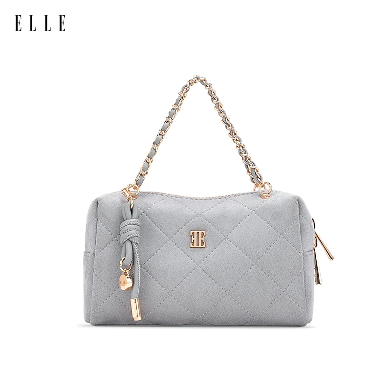 ELLE26新款明星版时尚菱格枕头包【琥珀流光】手提包斜挎单肩女包