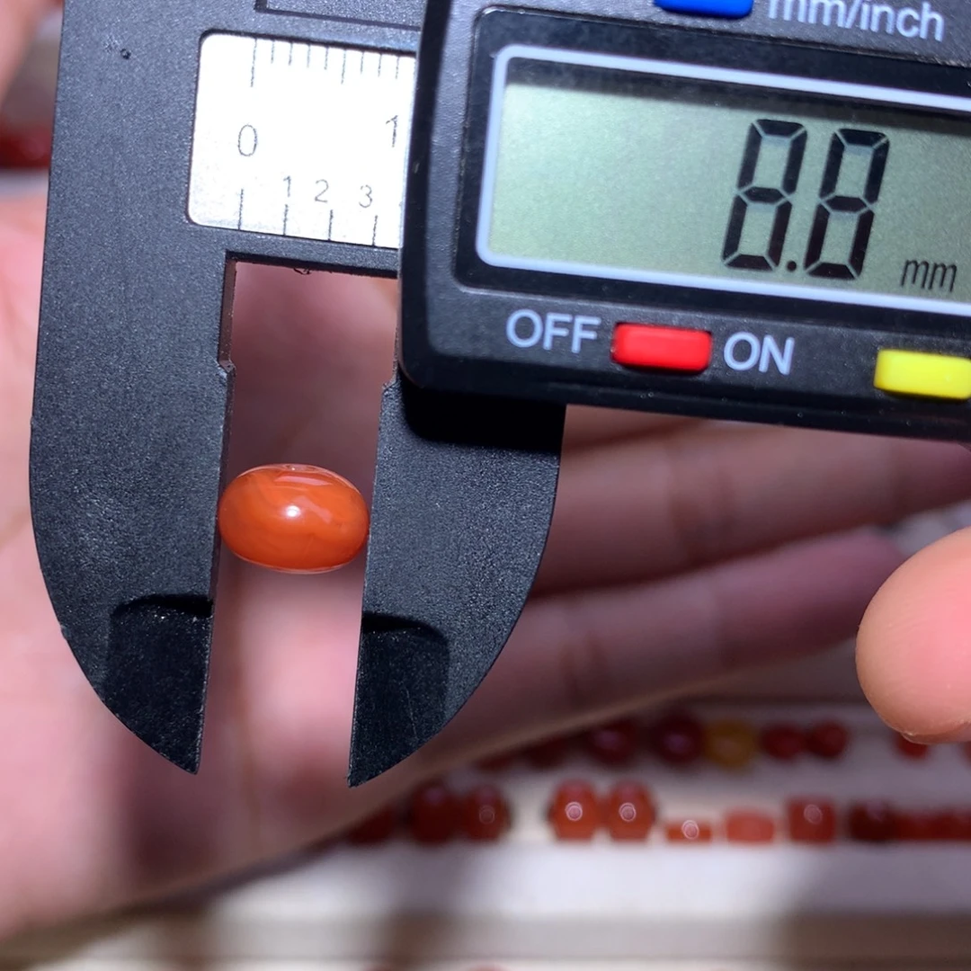 南红玛瑙未镶嵌隔珠8.8×6火焰纹