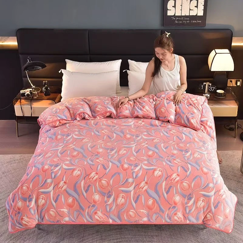 【2024秋冬新款床裙】高档加厚牛奶绒床裙柔软单双人保暖床裙