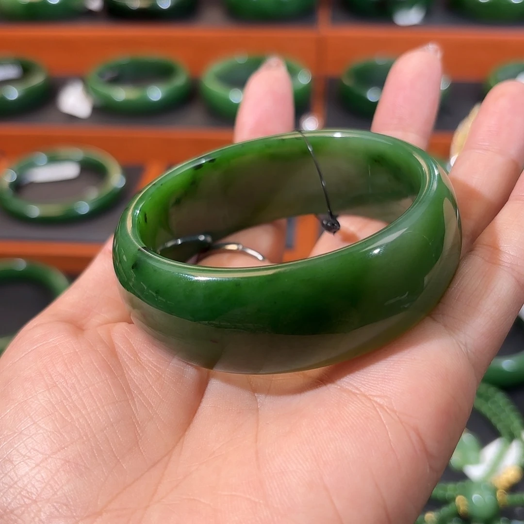 和田玉（碧玉）未镶嵌手镯轮胎镯