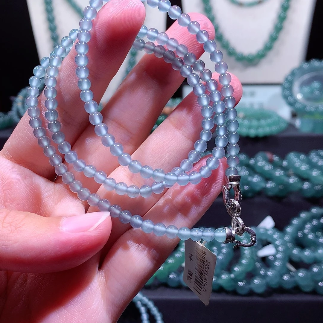 七***花翡翠未镶嵌手链天然a货翡翠项链4+