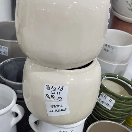 多肉绿植陶瓷花盆9.9包邮，有孔