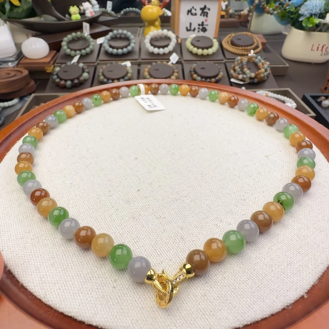 和田玉未镶嵌手链卡8冰底多宝女神链，8-1