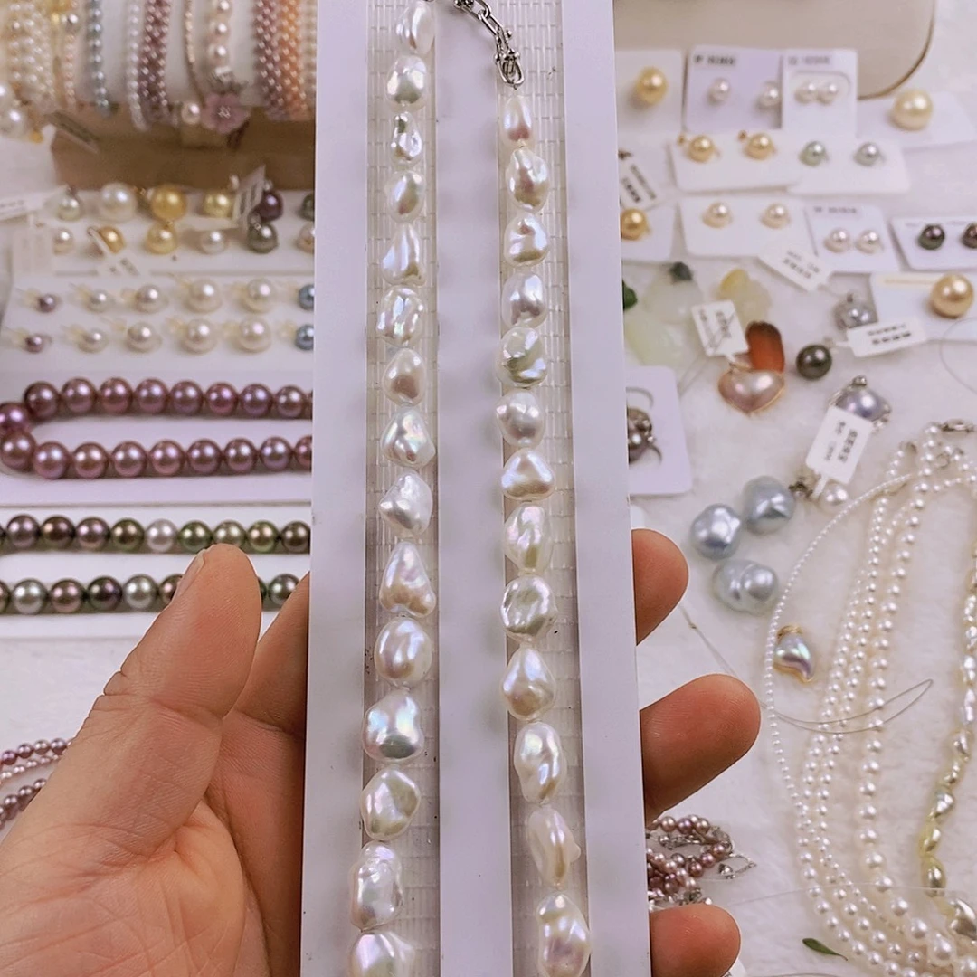 淡水珍珠银S925镶嵌颈饰