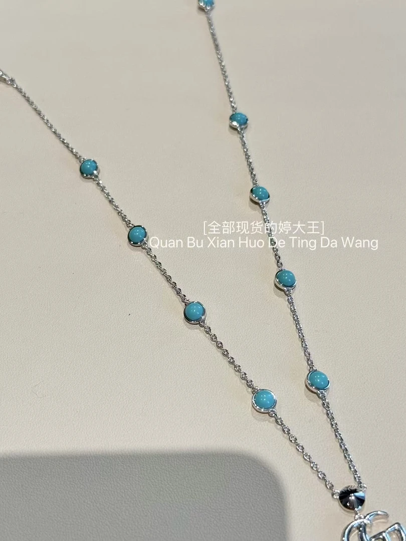 铜合金项链 【蓝绿色字母项链】