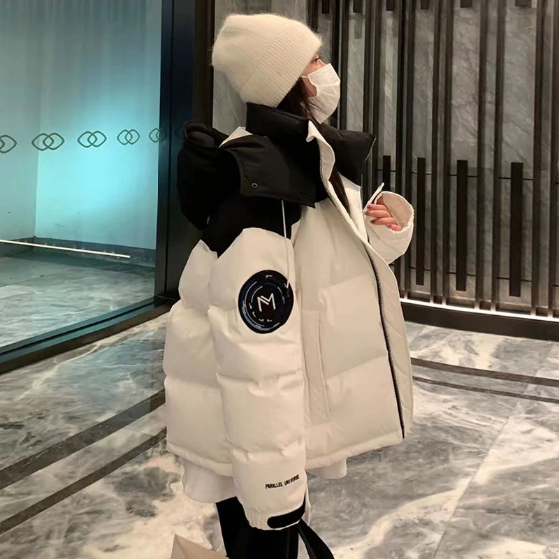 羽绒棉服女2025年新款韩系学生棉袄工装oversize冬季加厚棉衣外套