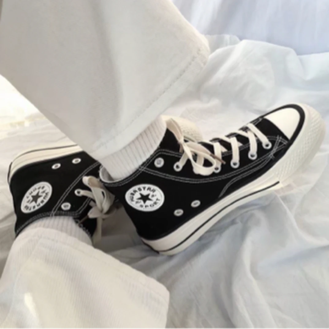 鞋子帆布鞋高帮夏季鞋带薄款春夏秋冬小众百搭女鞋