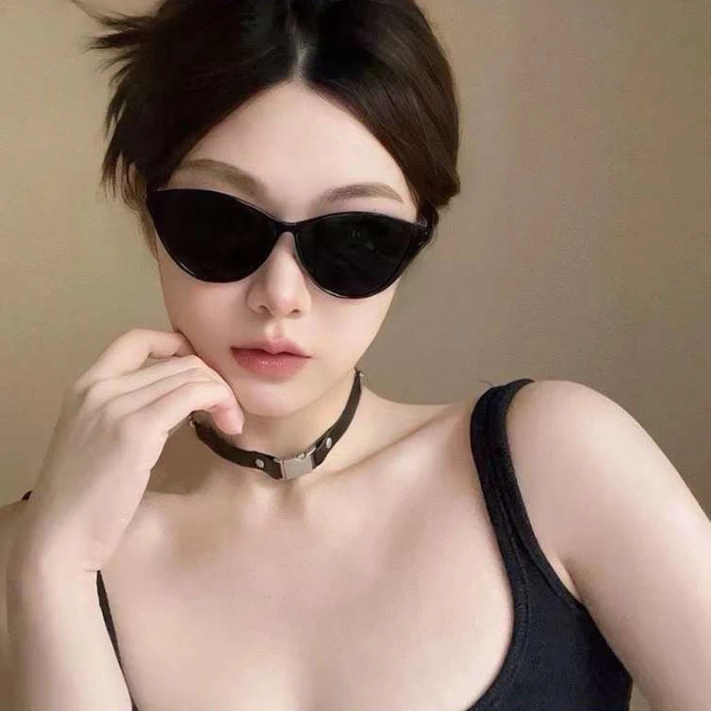 网红爆款欧美猫眼太阳镜黑框超轻辣妹墨镜女防紫外线新款T7212