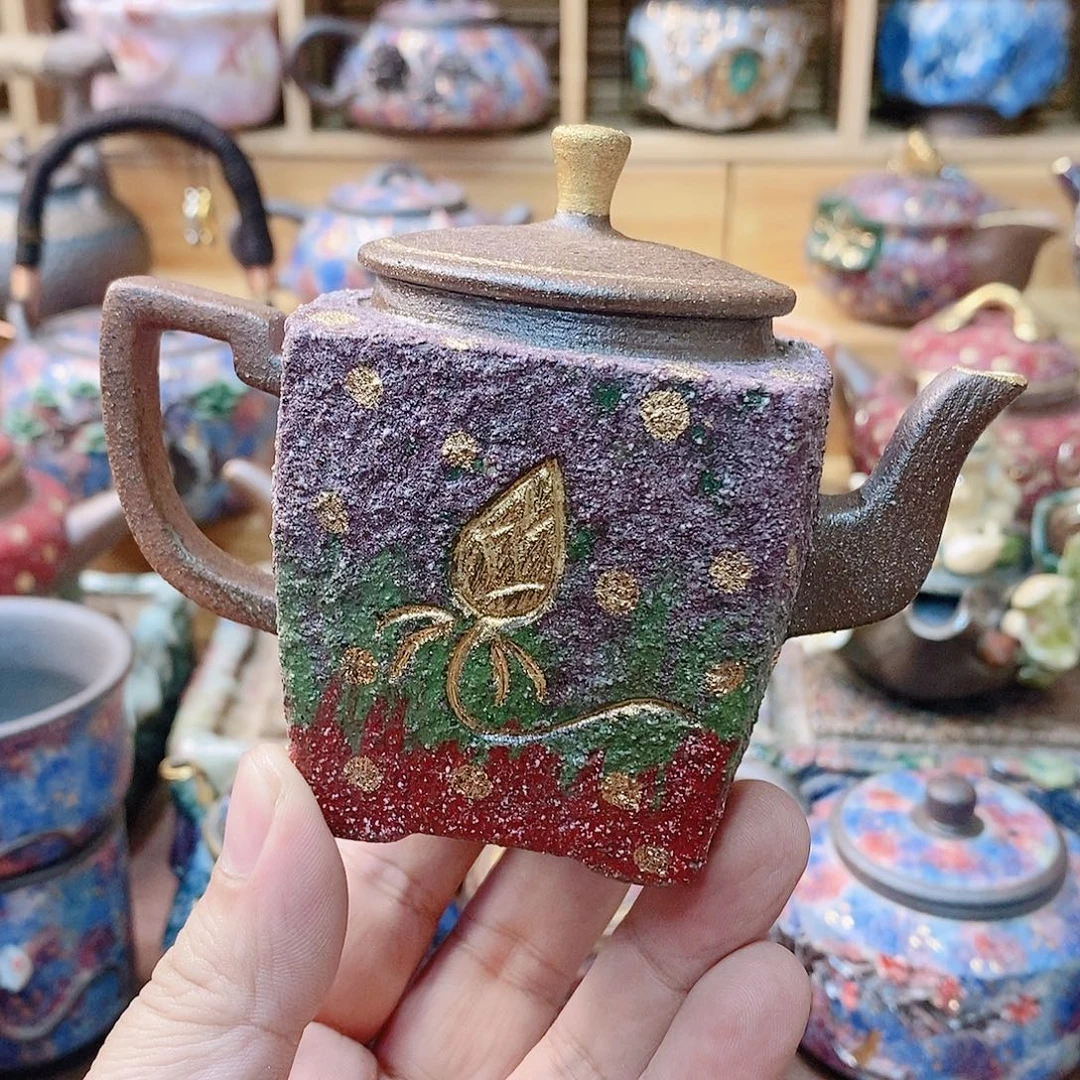 粗陶志野柴烧茶器
