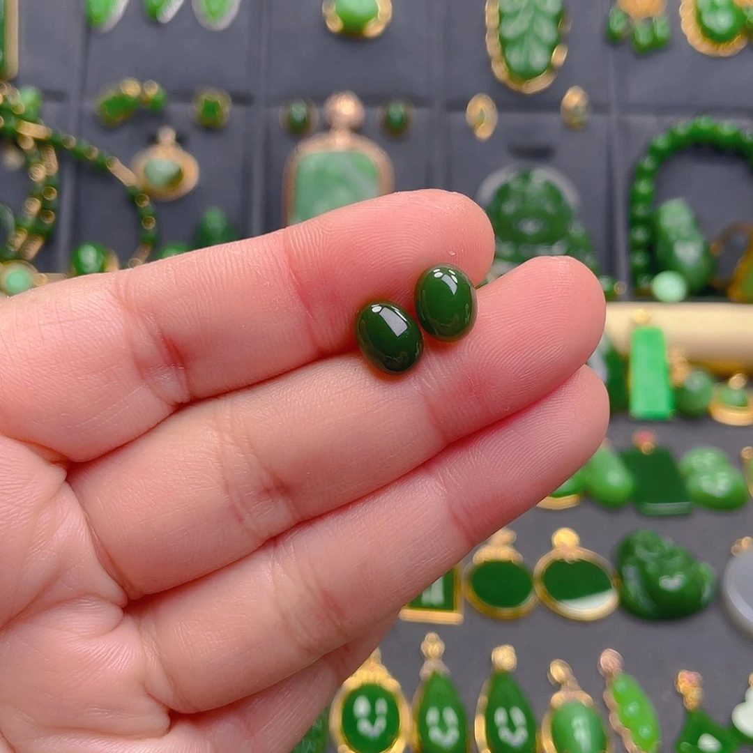 和田玉耳饰银S925镶嵌旖*58