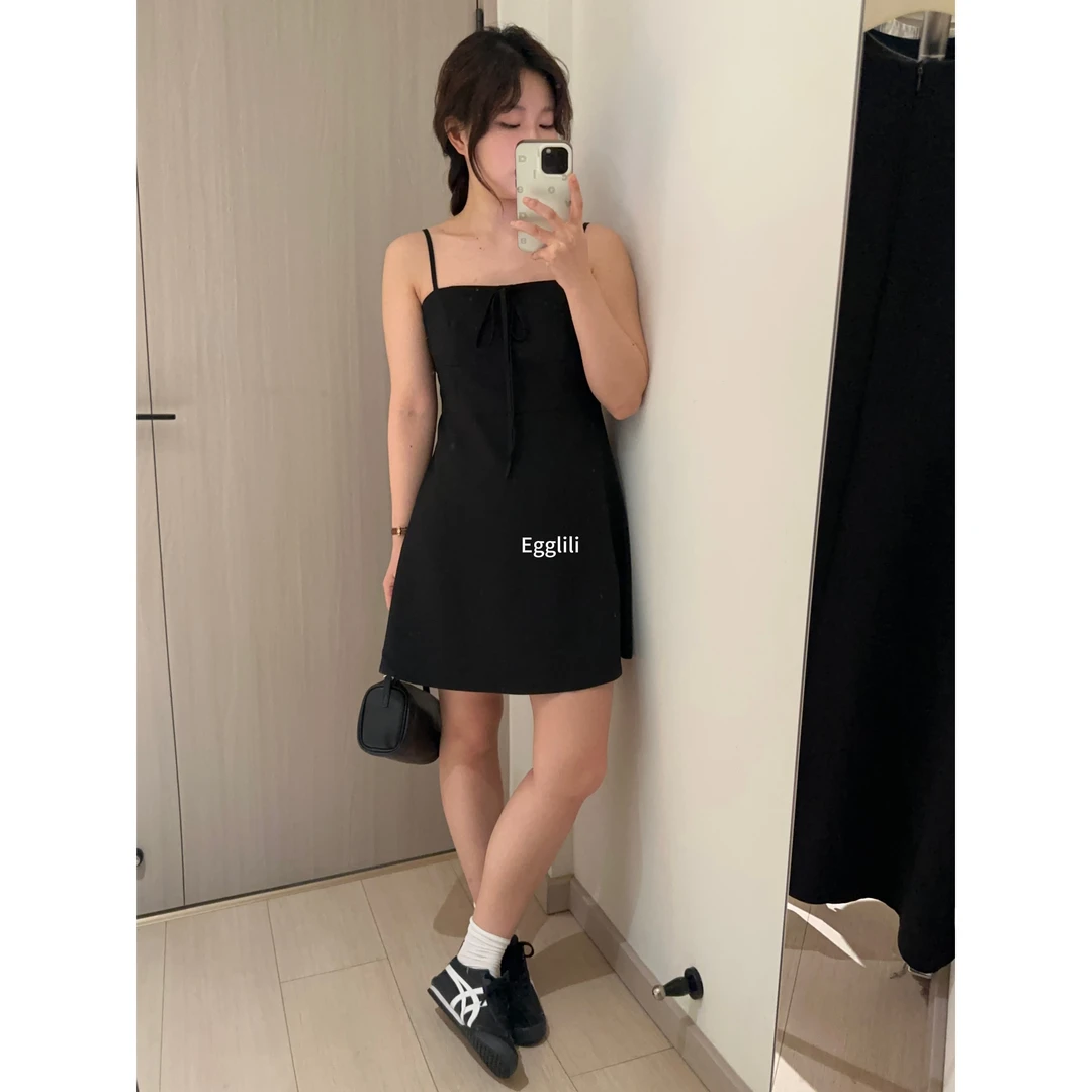 【黑色西装吊带裙】显瘦可调节