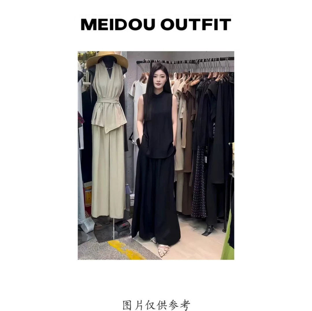 MEIDOU-99200【无袖清风套装】显瘦气质轻奢时尚休闲百搭