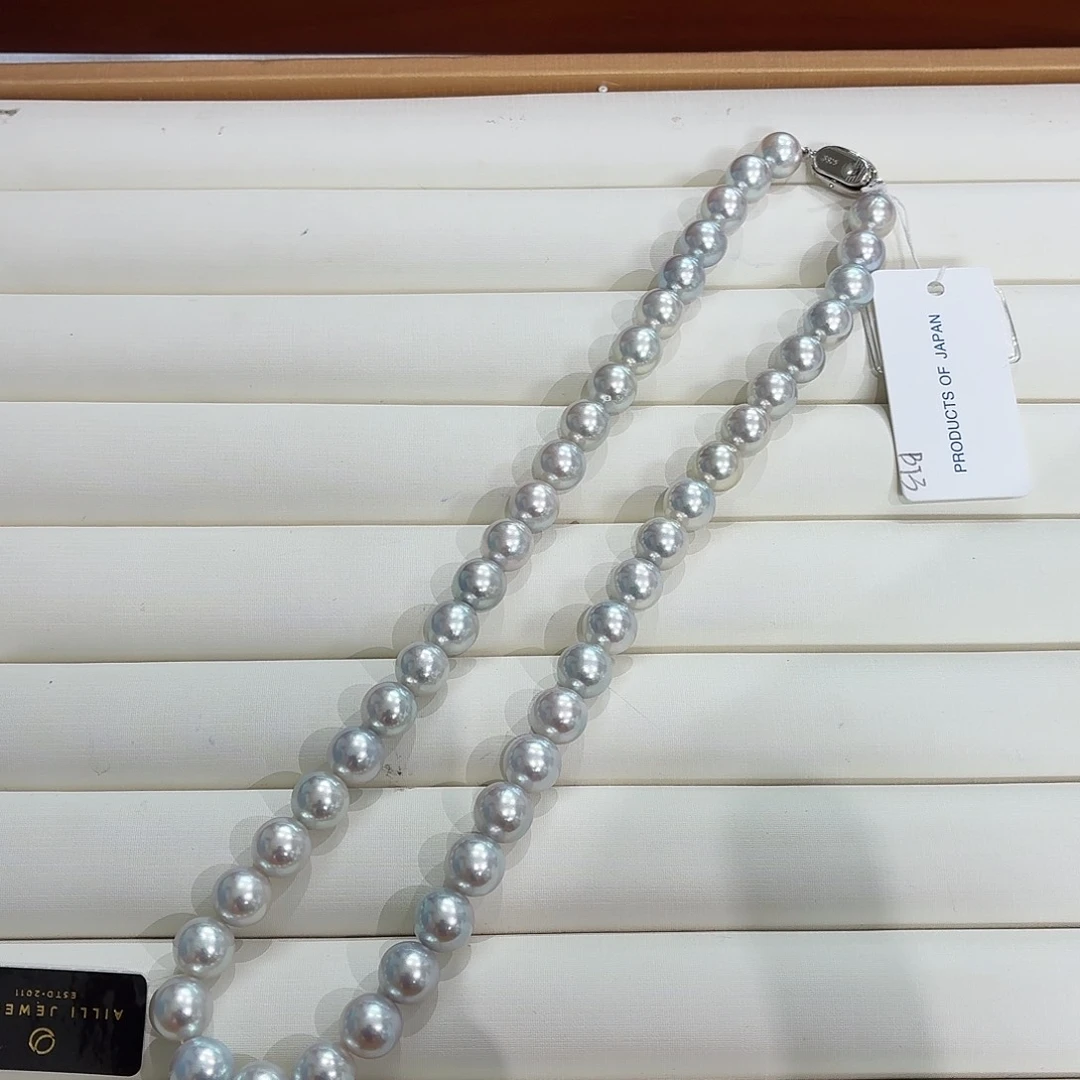 海水珍珠颈饰未镶嵌蓝玫瑰真科研证书9-9.5极微瑕