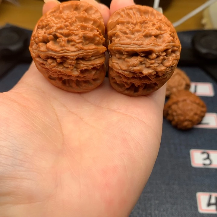 把件文玩核桃4三角白