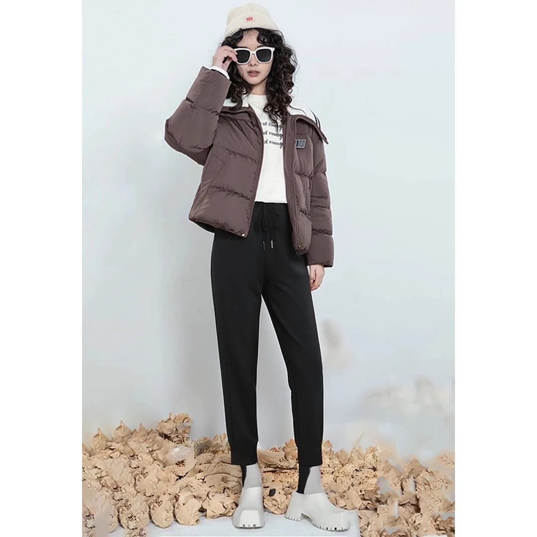 （黑色）41579【韩系列】修身磨毛卫裤休闲裤252K1622