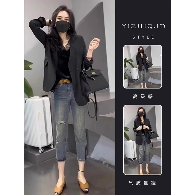 高级感时尚休闲西装外套小众高端精致气质女装两件套装春季新款女