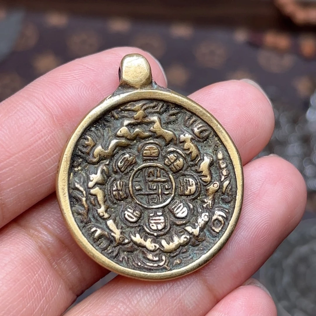 铜星月菩提吊坠项链