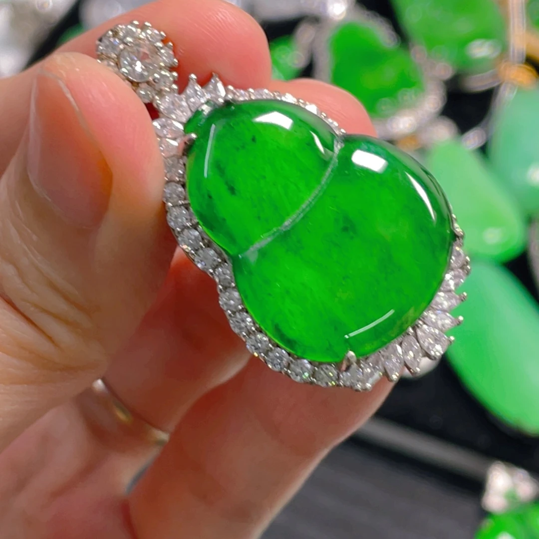 翡翠银S925镶嵌吊坠(不含链)